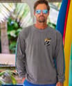 Kohola Splash Scene - Crater Dyed® Long Sleeve Crewneck T-Shirt