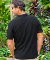 Humu Wave Circle - Black Short Sleeve Pique' Polo Shirt
