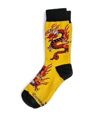 Crimson Dragon - Graphic Cotton Crew Socks