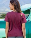 Plumeria Center - Wine Dyed Short Sleeve Scoop Neck T-Shirt