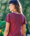 Poinsettia Foil Quilt - Wine Dyed Short Sleeve Scoop Neck T-Shirt