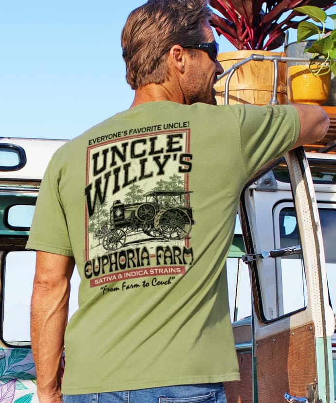 Uncle Willys Farm - Hemp Dyed Short Sleeve Crewneck T-Shirt
