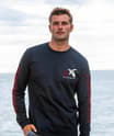 Wyland® Breaching Whale - Black Long Sleeve Crewneck T-Shirt