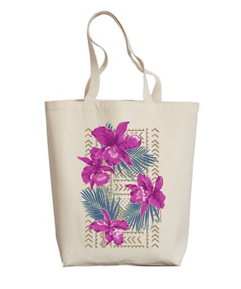 Orchid Pua - Natural Weekend Tote