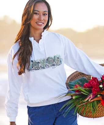Sea Band - White Long Sleeve Lightweight Pullover