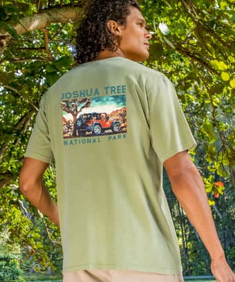 Jeep Joshua Tree Scenic - Hemp Dyed Short Sleeve Crewneck T-Shirt