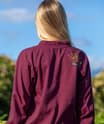 Hibiscus Floral Cascade - Wine Dyed Long Sleeve Lightweight Pullover