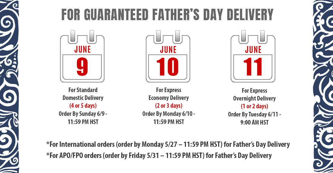 Father's Day Shipping Cut Offs
