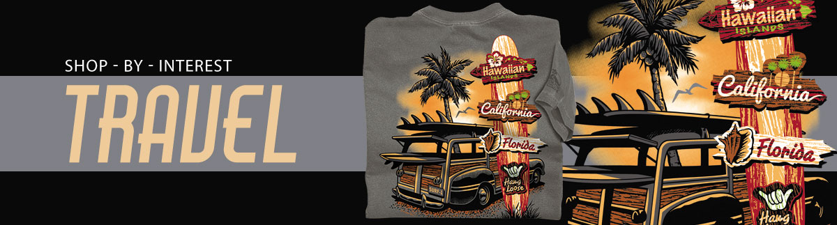 Shop tees with travel themes