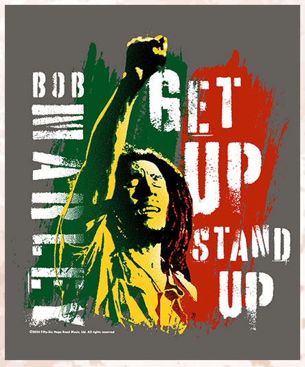Bob Marley Get Up Stand Up - Crater Dyed® Short Sleeve Crewneck T-Shirt | Shop Now